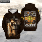 Cross Armor Knight When Life Gets To Hard To Stand Kneel Hoodie