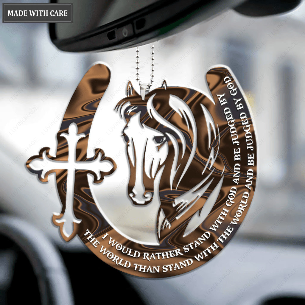 Horse Head And Cross Stand With God Ornament