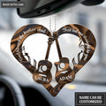Love Guitar Couple God Blessed Personalized Ornament
