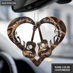 Love Guitar Couple God Blessed Personalized Ornament