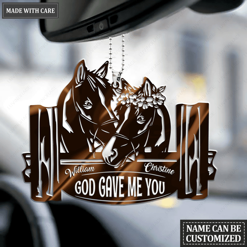 Perfect Horse Couple God Gave Me You Personalized Ornament