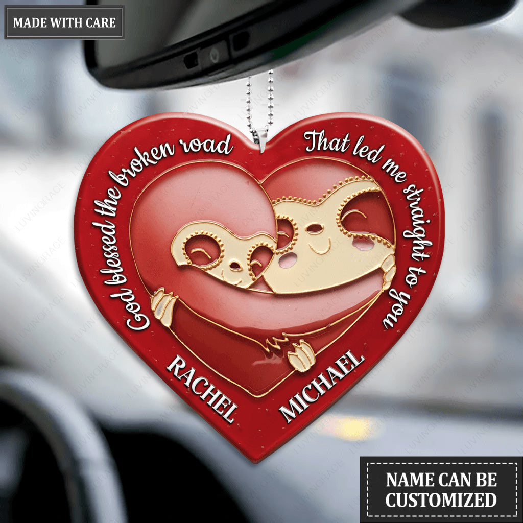 Sloth Couple God Blessed Personalized Ornament