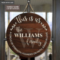 This Is Us Personalized Round Wood Sign