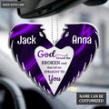Wolf Making a Heart Couple God Blessed Personalized Ornament