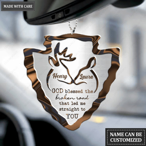 Arrowhead Deer Couple God Blessed Personalized Ornament
