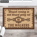 Personalized Blessed Coming In Doormat