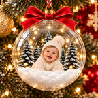 Christmas Snow Globe With Custom Photo – Personalized Ornament