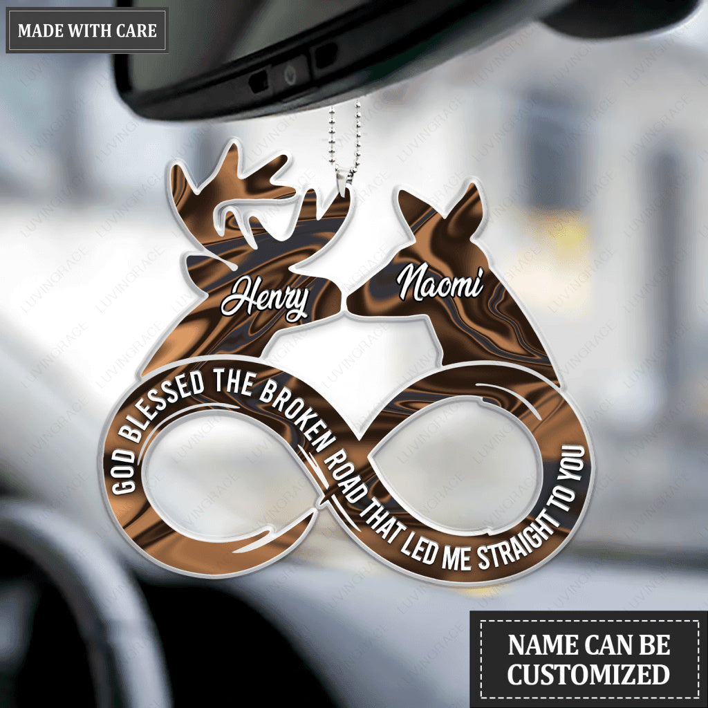 Infinity With Buck And Doe God Blessed Personalized Ornament