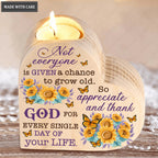 Sunflower Floral Butterfly Thank God Every Day Candle Holder