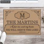 Printfamily L199 Vintage Monogram Collection As For My House Personalized Doormat