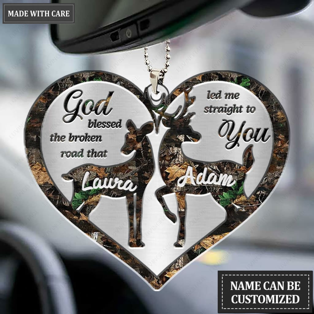 Luvingrace M108 Deer Couple God Blessed Personalized Ornament