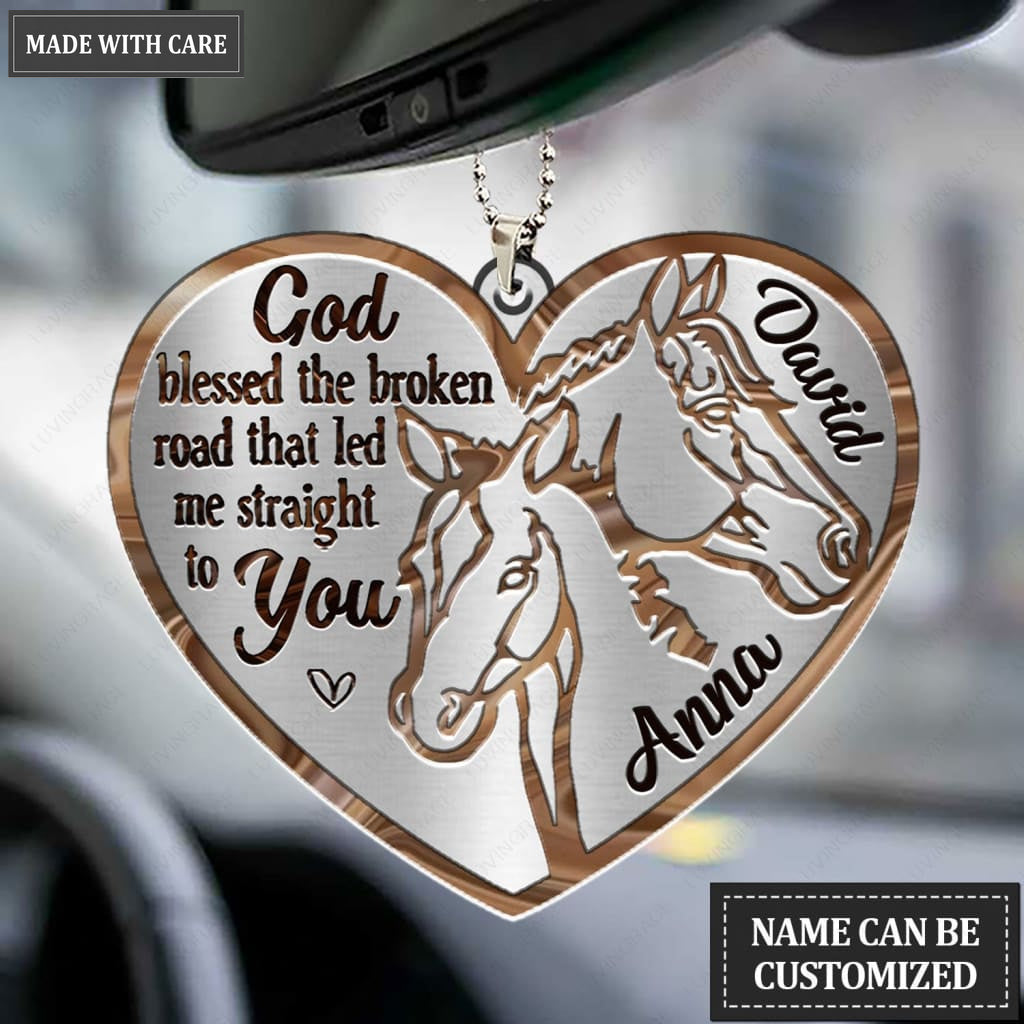 Luvingrace M109 Horse Couple God Blessed Personalized Ornament