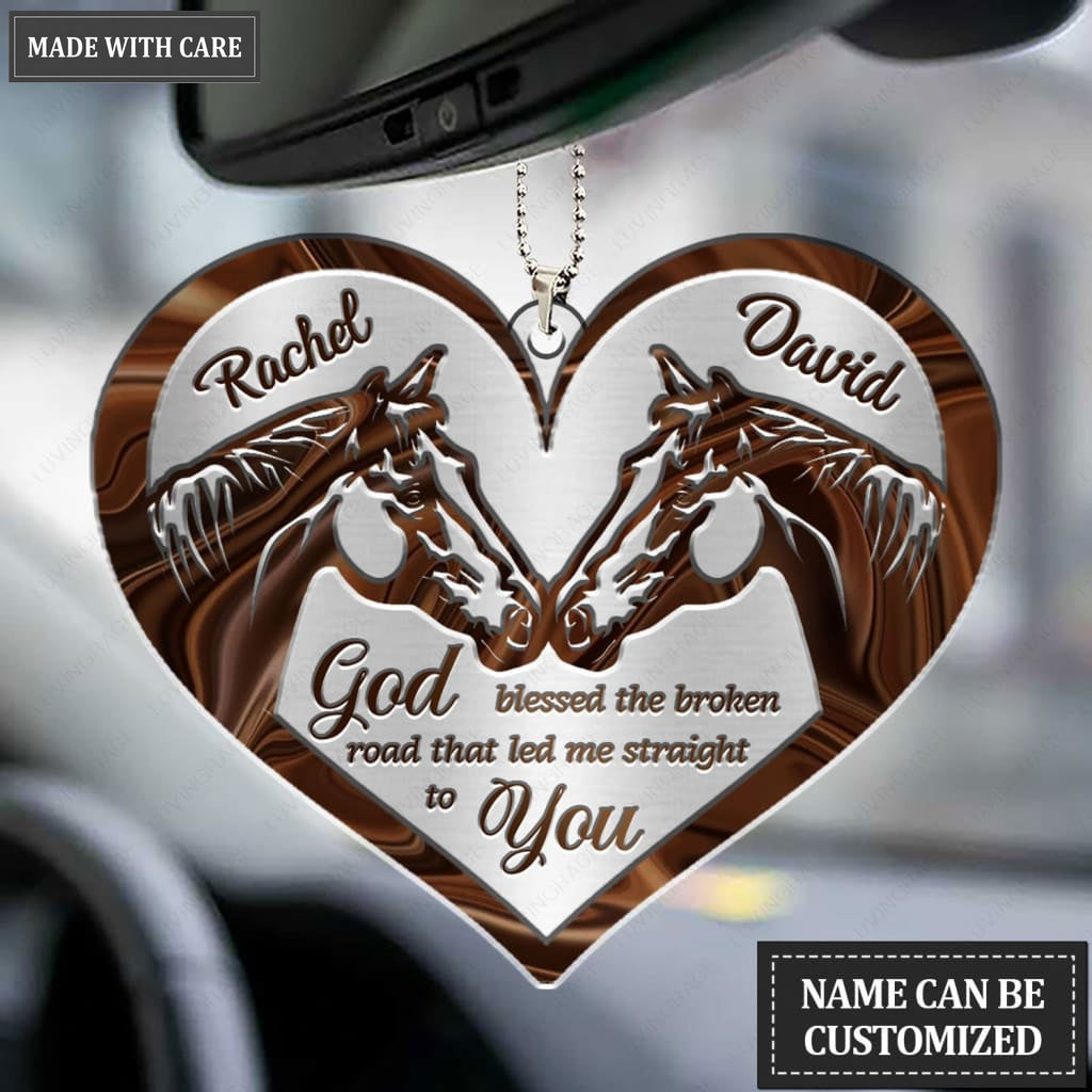 Luvingrace M112 Horse Couple God Blessed Personalized Ornament