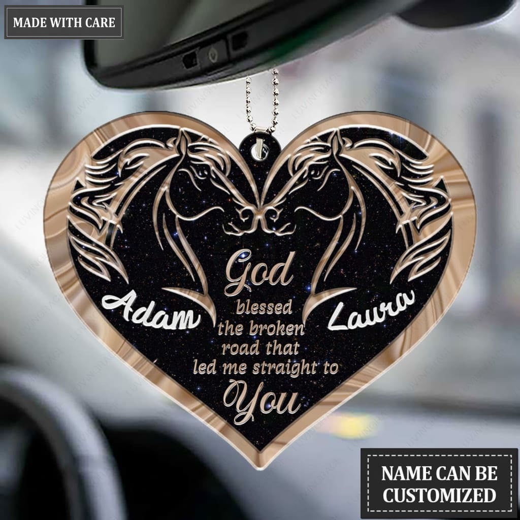 Luvingrace M113 Horse Couple God Blessed Personalized Ornament