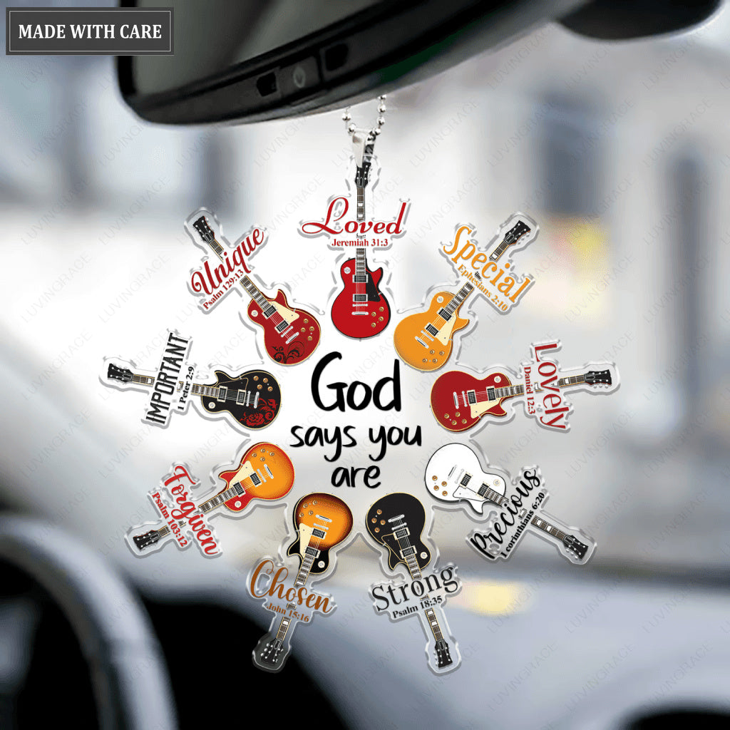 Set Of Electric Guitars God Says You Are Ornament
