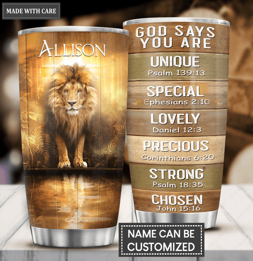 Amazing Lion God Says You Are Personalized Tumbler