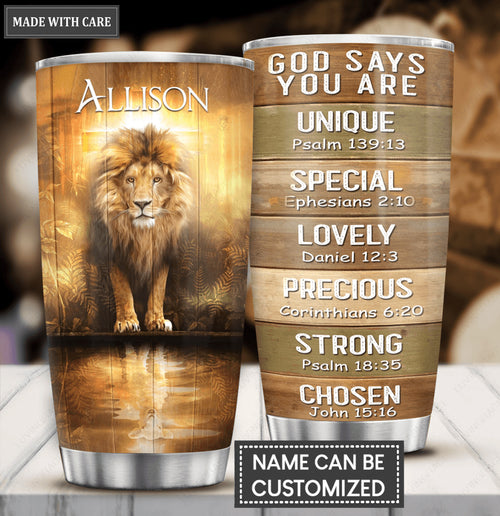 Amazing Lion God Says You Are Personalized Tumbler