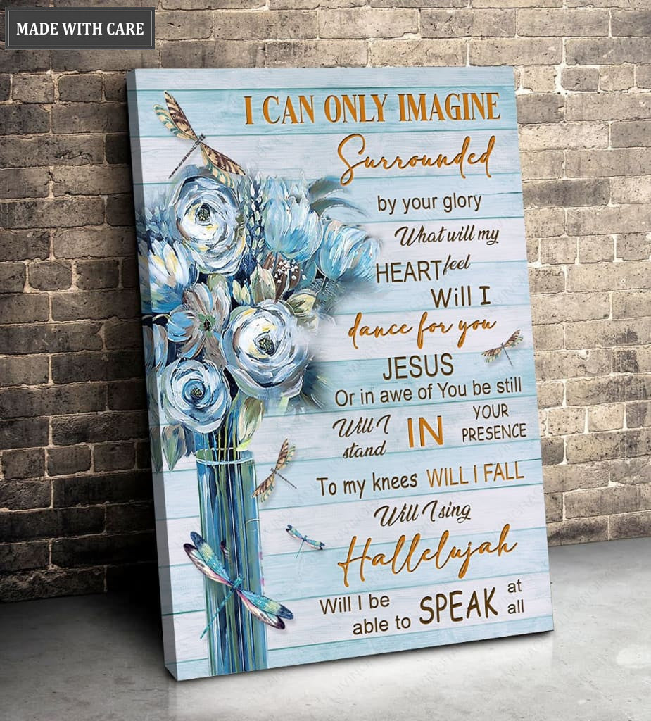 Blueish Flower Dragonfly Glory Wall Art