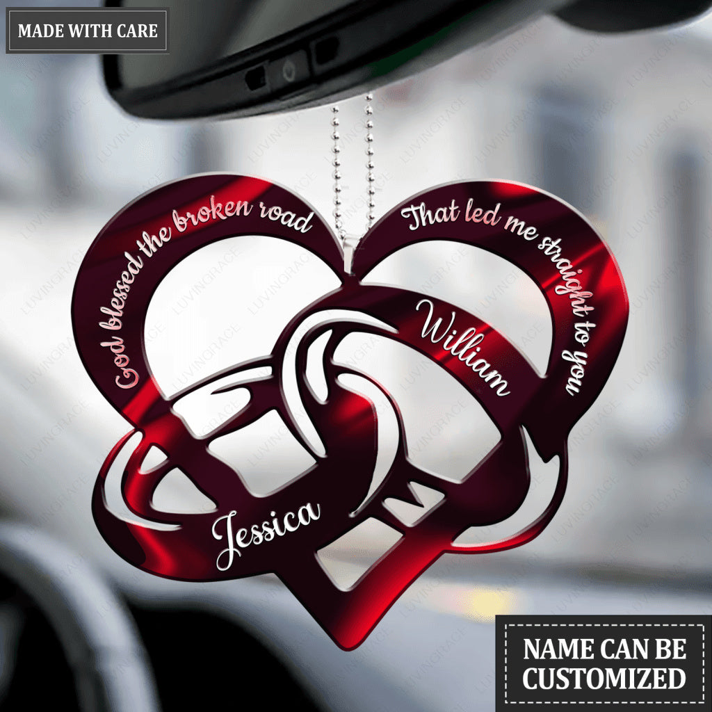 God Blessed Personalized Couple Rings Ornament