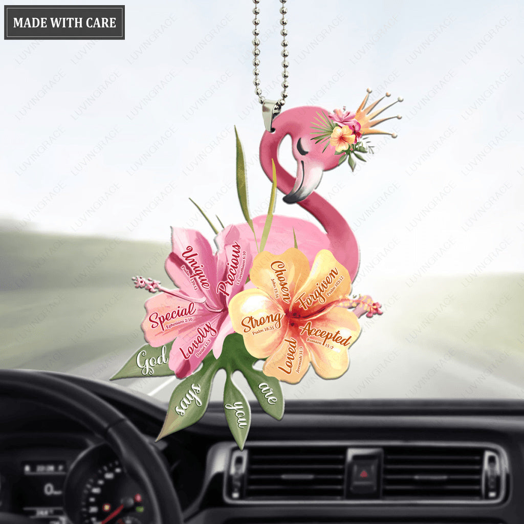 Hibicus Flower Flamigo God Says You Are Ornament