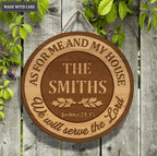 Personalized Serve The Lord Circle Sign