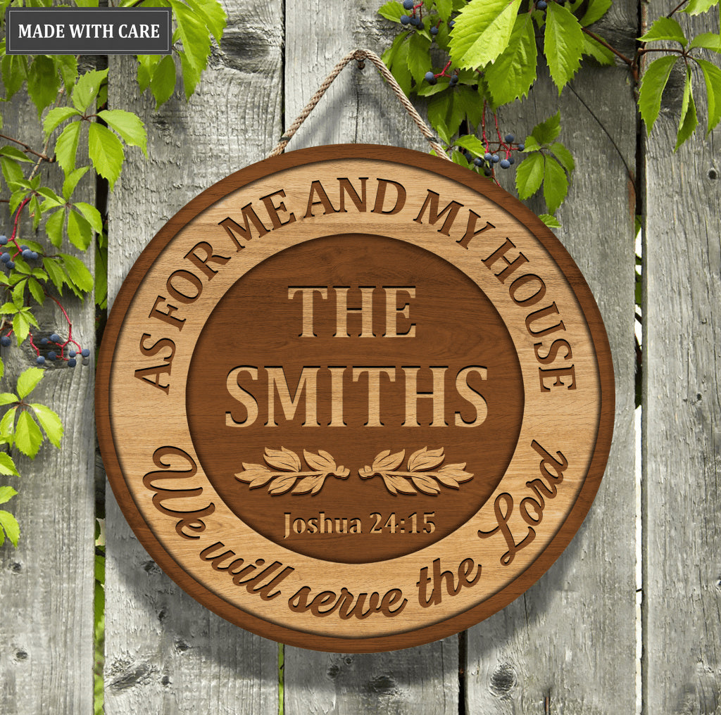 Personalized Serve The Lord Circle Sign