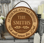 Personalized Serve The Lord Circle Sign