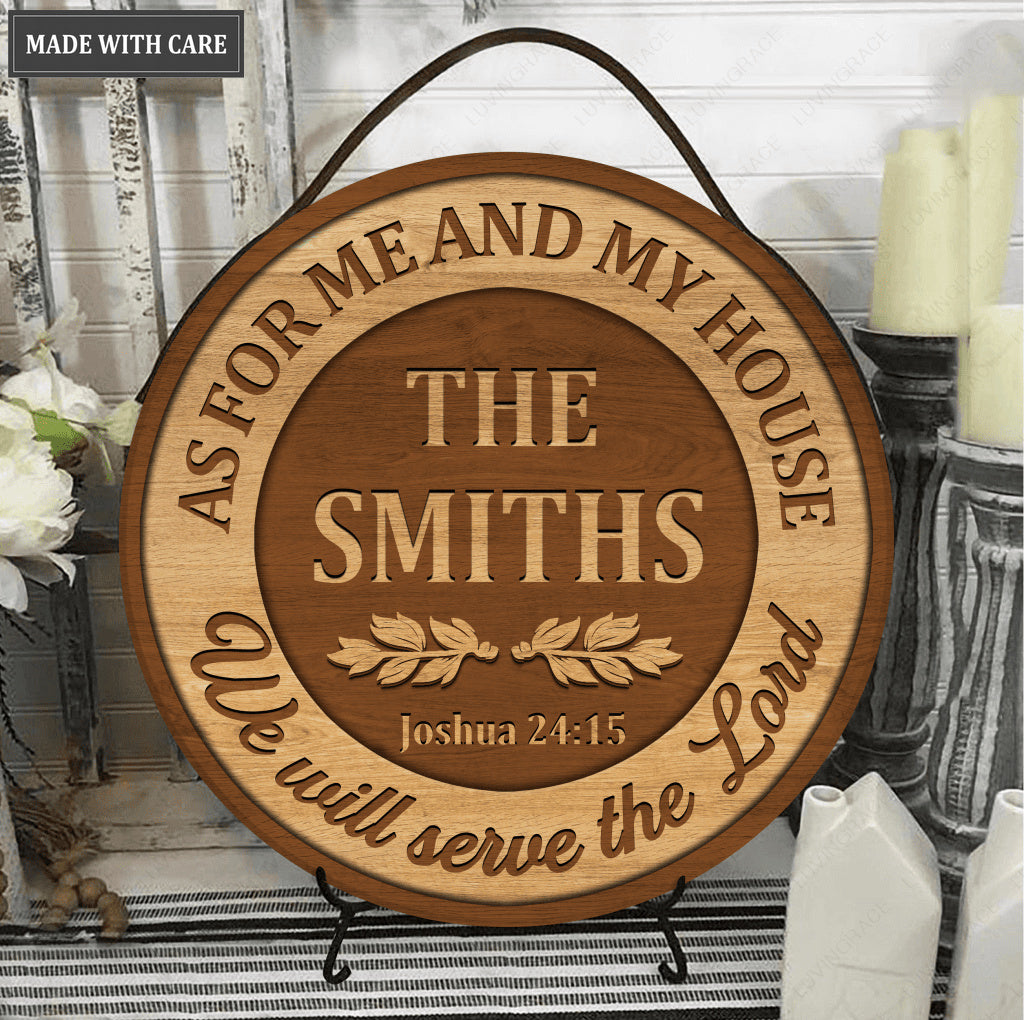 Personalized Serve The Lord Circle Sign