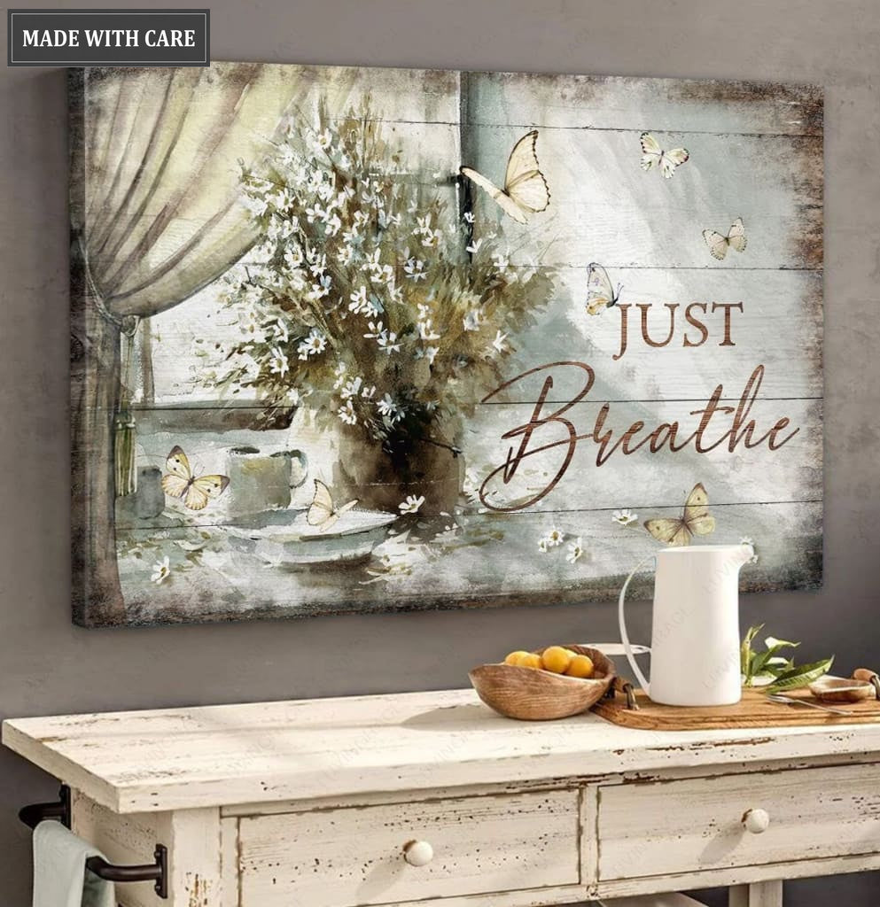 Just breathe Butterfly Canvas Wall Art