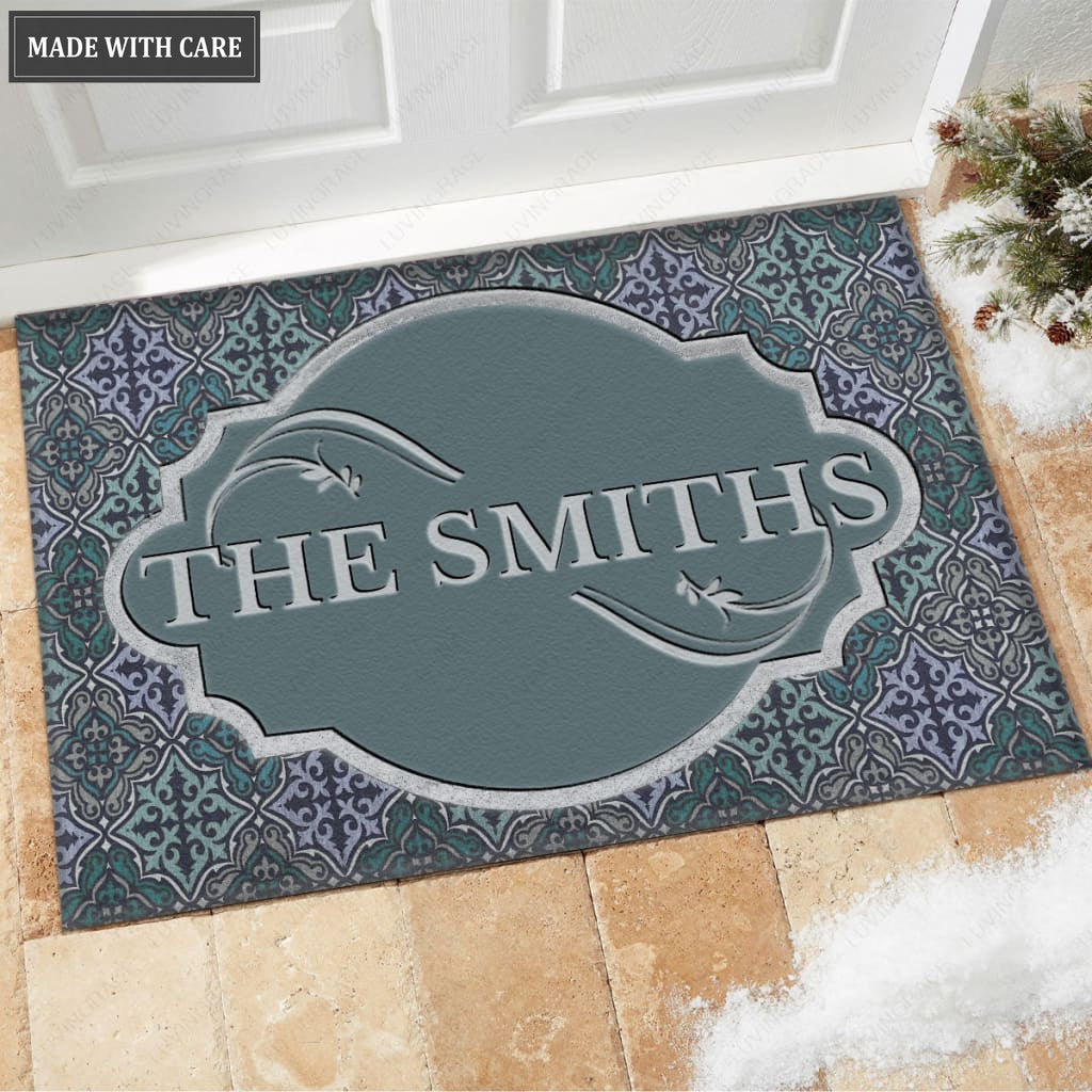 Luvingrace M21 Decorative Monogram Collection Family Name Personalized Doormat
