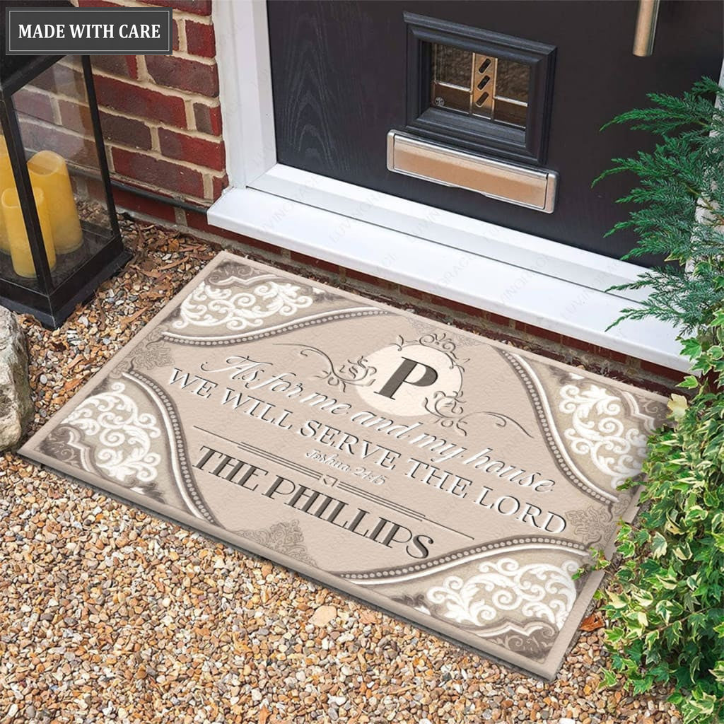 Luvingrace M22 Decorative Monogram Collection As For My House Personalized Doormat