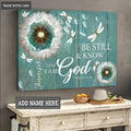 Personalized Be Still Green Wood Dandelion Wall Art