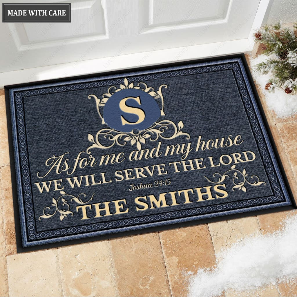 Luvingrace M23 Decorative Monogram Collection As For My House Personalized Doormat