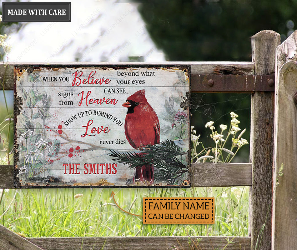 Personalized Cardinal Signs From Heaven Wood Rectangle Sign