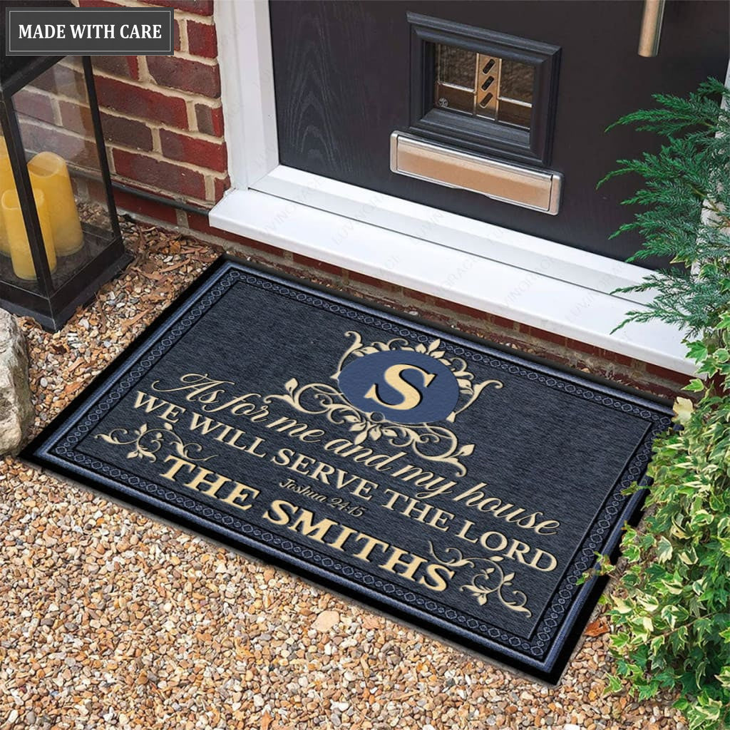 Luvingrace M23 Decorative Monogram Collection As For My House Personalized Doormat