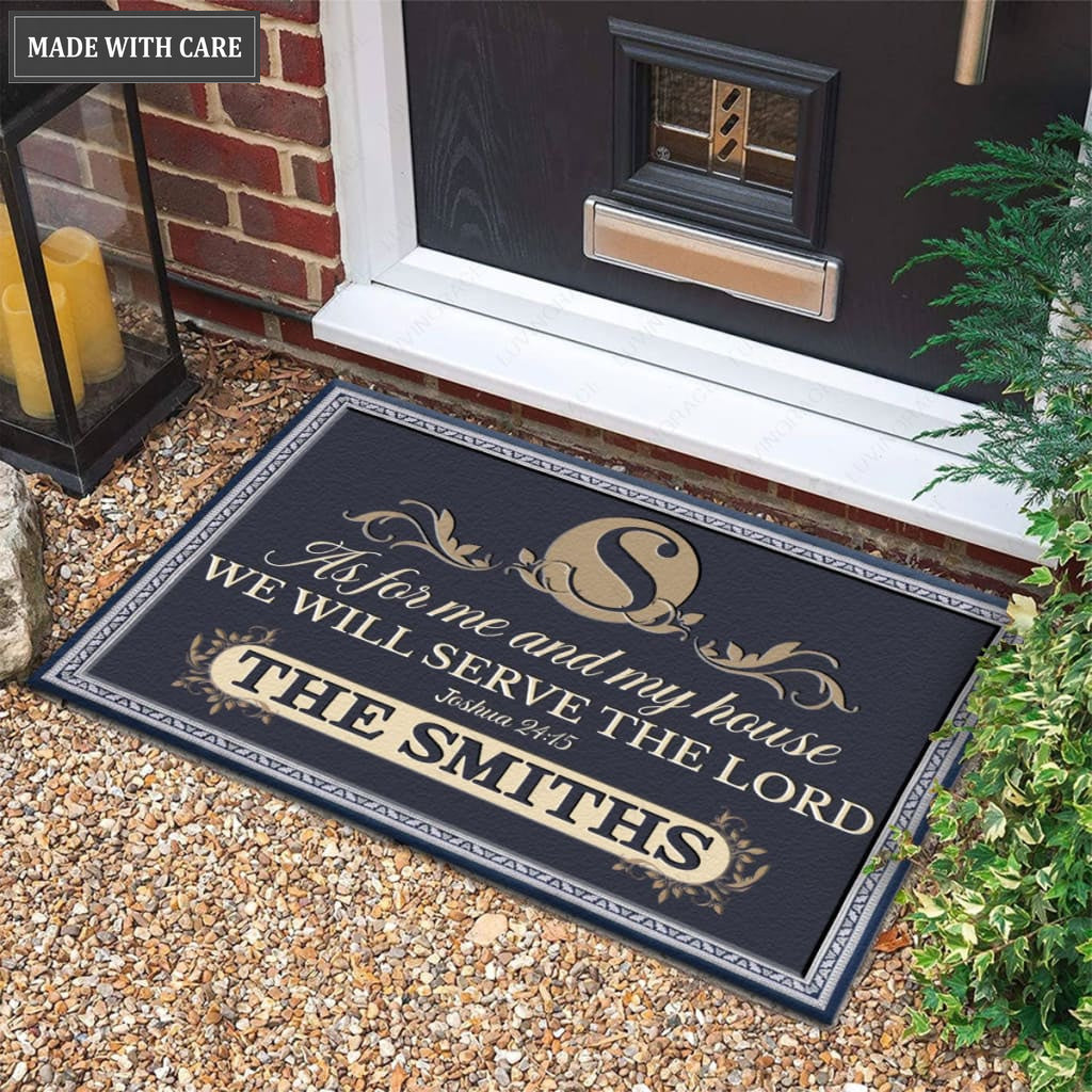 Luvingrace M25 Decorative Monogram Collection As For My House Personalized Doormat