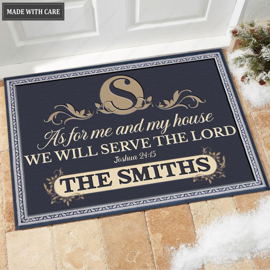 Luvingrace M25 Decorative Monogram Collection As For My House Personalized Doormat
