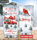 Personalized My Mind Red Truck Cardinals Tumbler