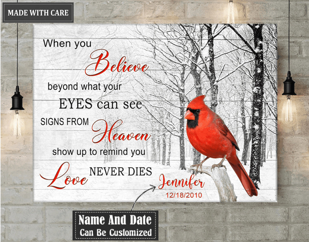 Personalized Snow White believe Cardinals Wall Art