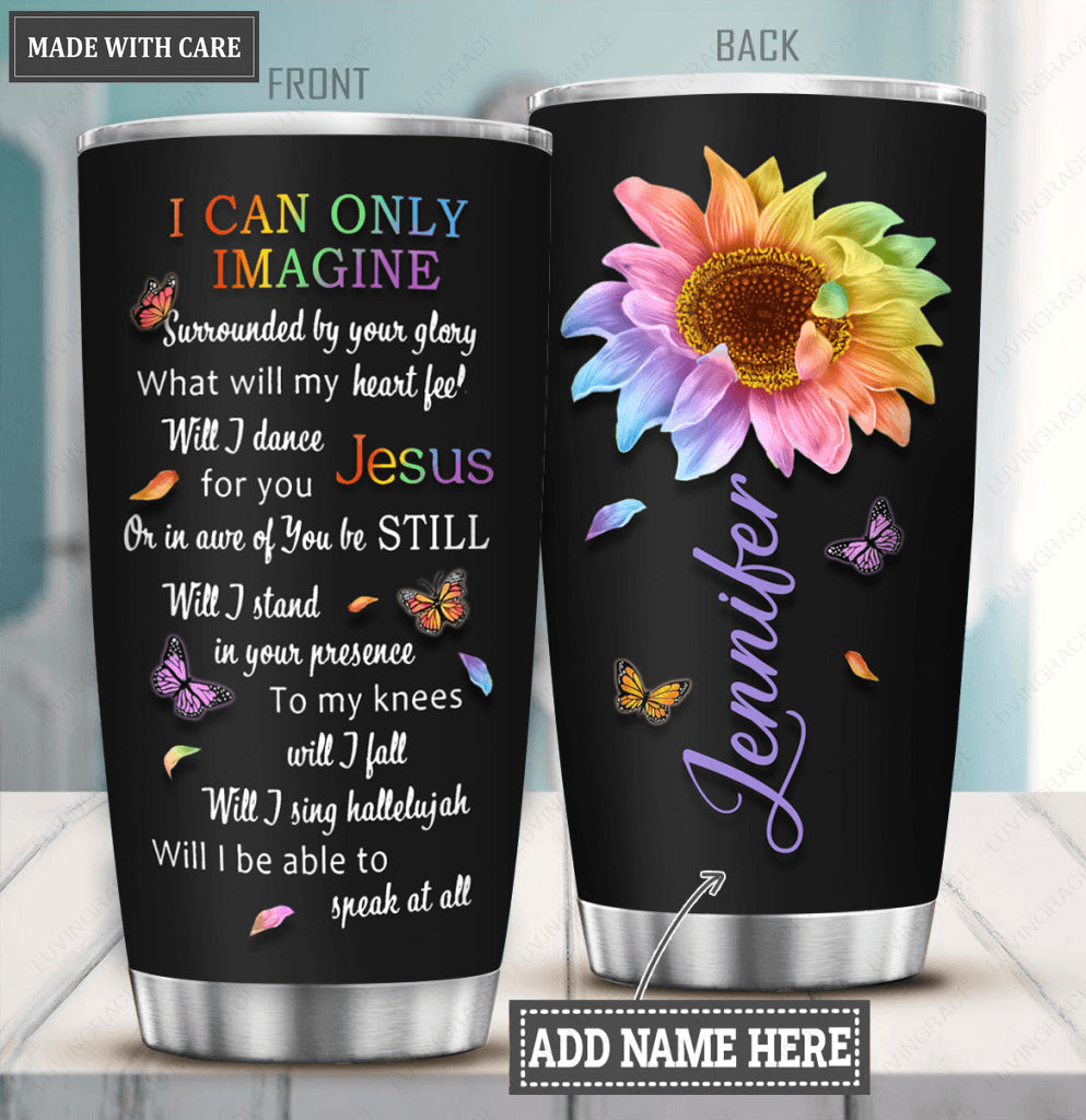 Purple Sunflower Personalized Tumbler