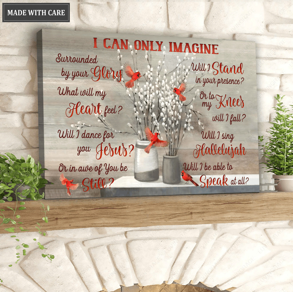 Red Bird Serving God Wall Art