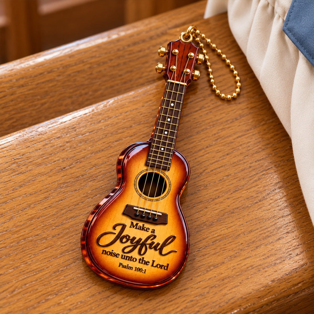 Make a Joyful Noise Unto the Lord – Christian Faith 3D Guitar Ornament, Gift for Music Lovers