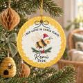 Personalized Name I Bee-lieve in Santa Claus Christmas Ornament