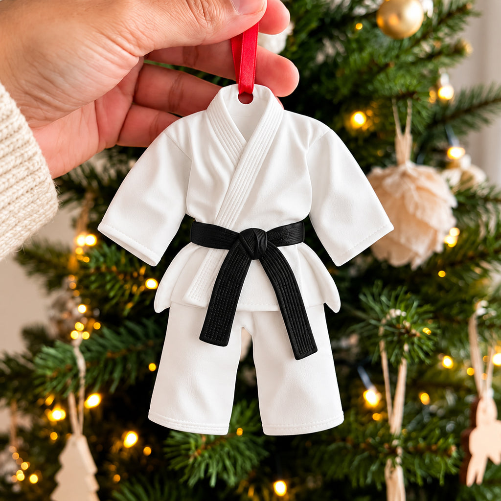 3D Raised Personalized Karate Uniform Christmas Ornament