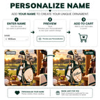 3D Raised Personalized Golf Bag Christmas Ornament