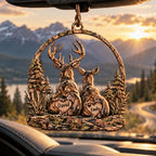 Personalized Names Rustic Woodland Deer Couple Ornament - Anniversary Gift