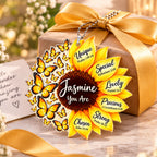 Personalized Names You Are Butterflies and Sunflower Car Ornament - Faith Gift for Her
