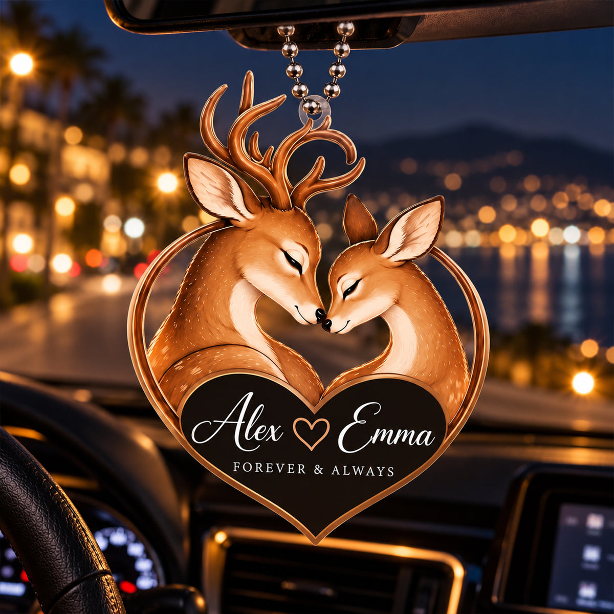 Personalized Names Forever & Always Deer Couple Ornament – Anniversary Gift