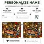 3D Raised Personalized Fishing Boat Christmas Ornament
