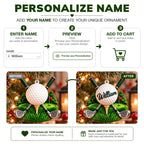 3D Raised Personalized Golf Ball Christmas Ornament